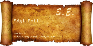 Sági Emil névjegykártya